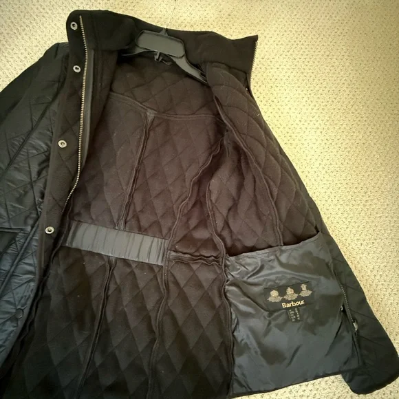Barbour Black Quilted Belted Puffer Jacket - Picture 9 of 13